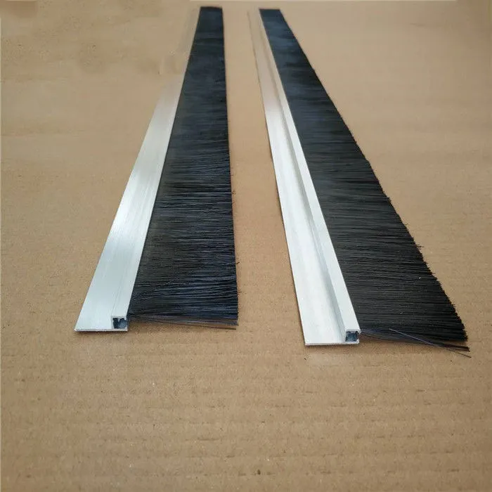 H-Shape Aluminum Alloy Holder Sliding Door Bottom Seal Strip Nylon Brush Weather Stripping