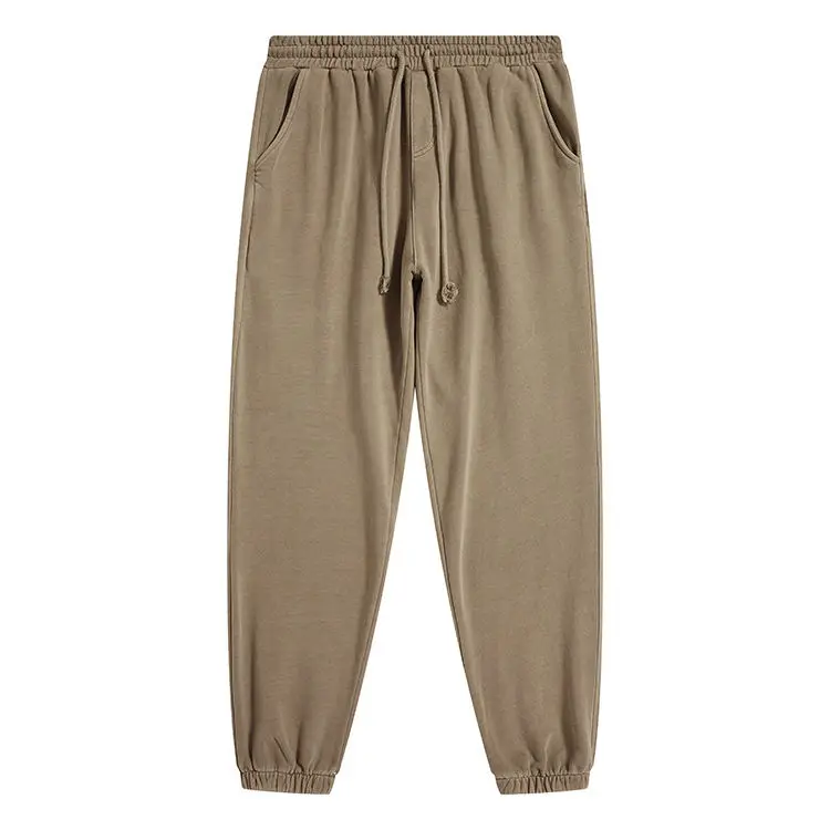 pure cotton vintage heavy weight fleece acid washed sweat pants plain french terry custom sweatpants