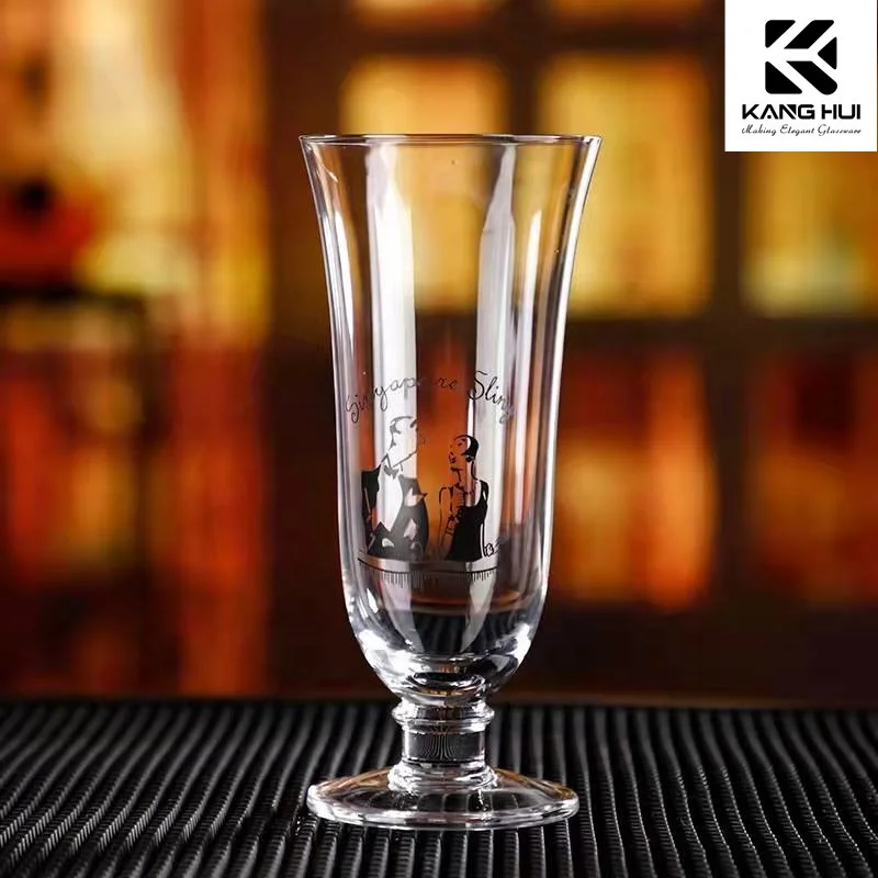 sale custom logo transparent lead free crystal morden style wide mouth stemless 380ml wine juice glass