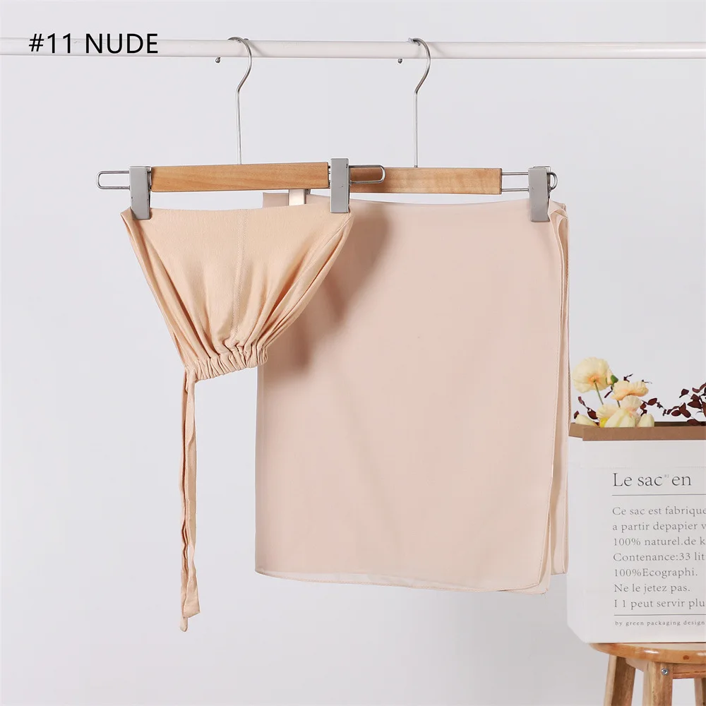 Мусульманский шифоновый хиджаб и хлопковый комплект из Джерси мусульманский шарф шарфа QK166