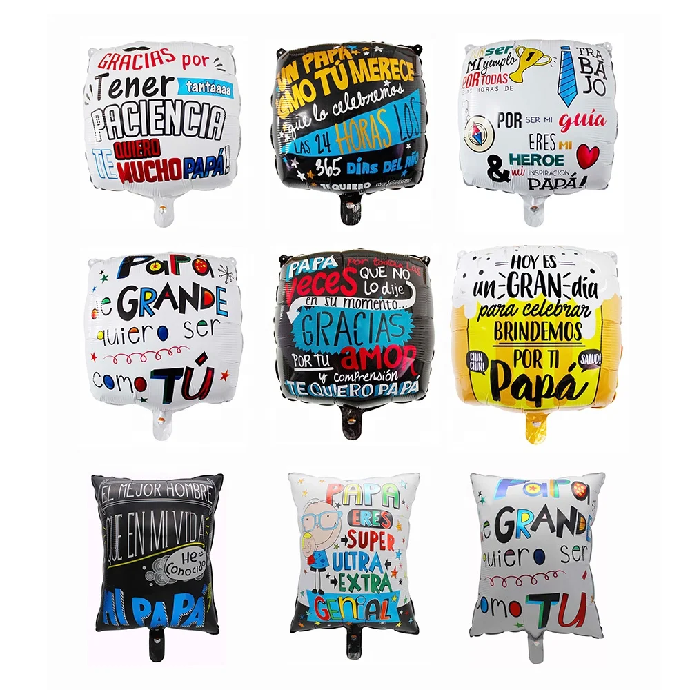 Квадратный испанский праздник папы для украшения вечеринки, фольгированный шар Feliz Dia Papa