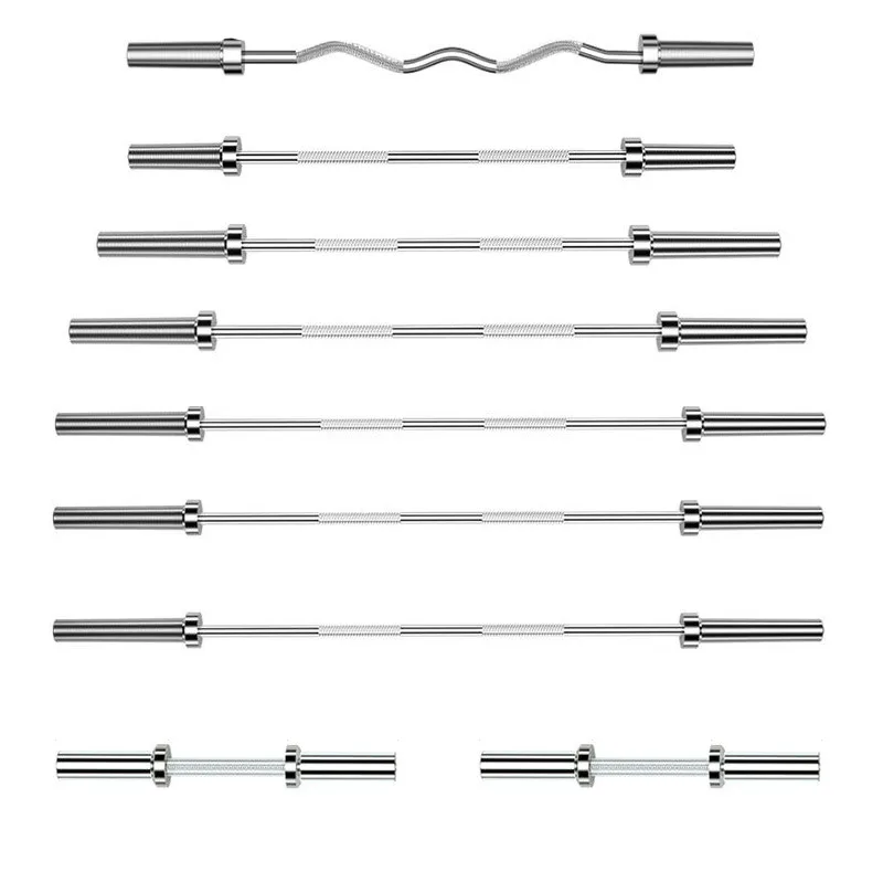 Silver Electroplate Competition 1.8M Weight Lifting Barbell Bar Set Curved Barbell Bar
