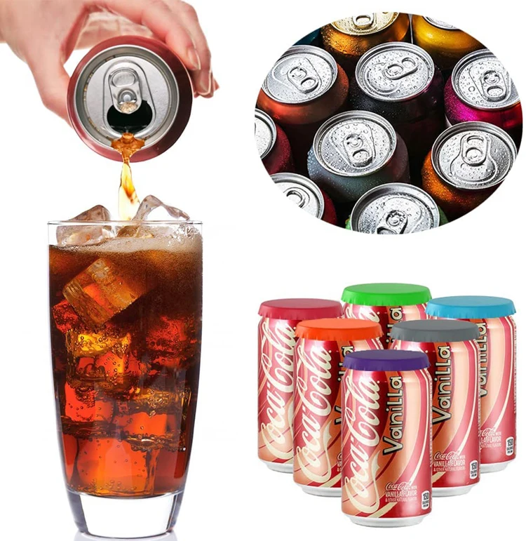 Food Grade Silicone Soda Can Lids Can Covers Reusable Silicone Soda Saver Can Covers