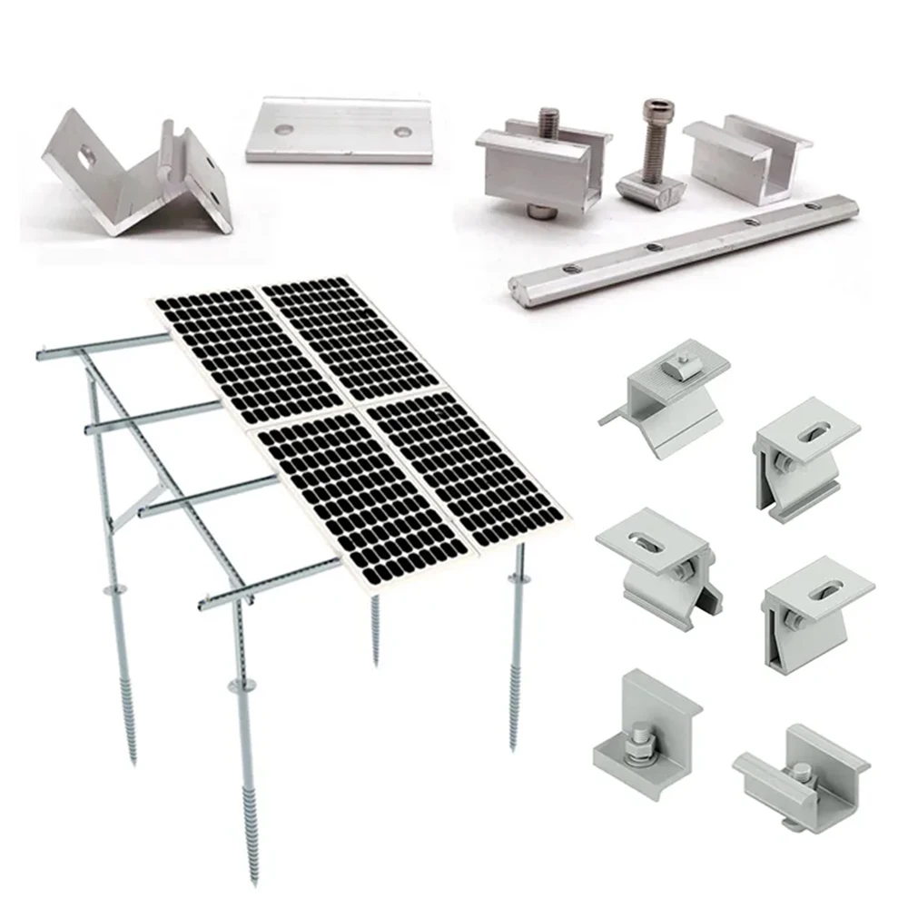 Wholesale Various Types of Structures Aluminum Solar Ground Mounting Rack System Solar Panel Support