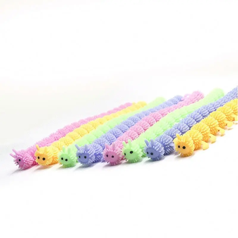 Wholesale Creative New Soft Tpr Rupsen Fidget Toy For Stretching Noodle Worm Tricky Decompression Vent Educativo Juguetes