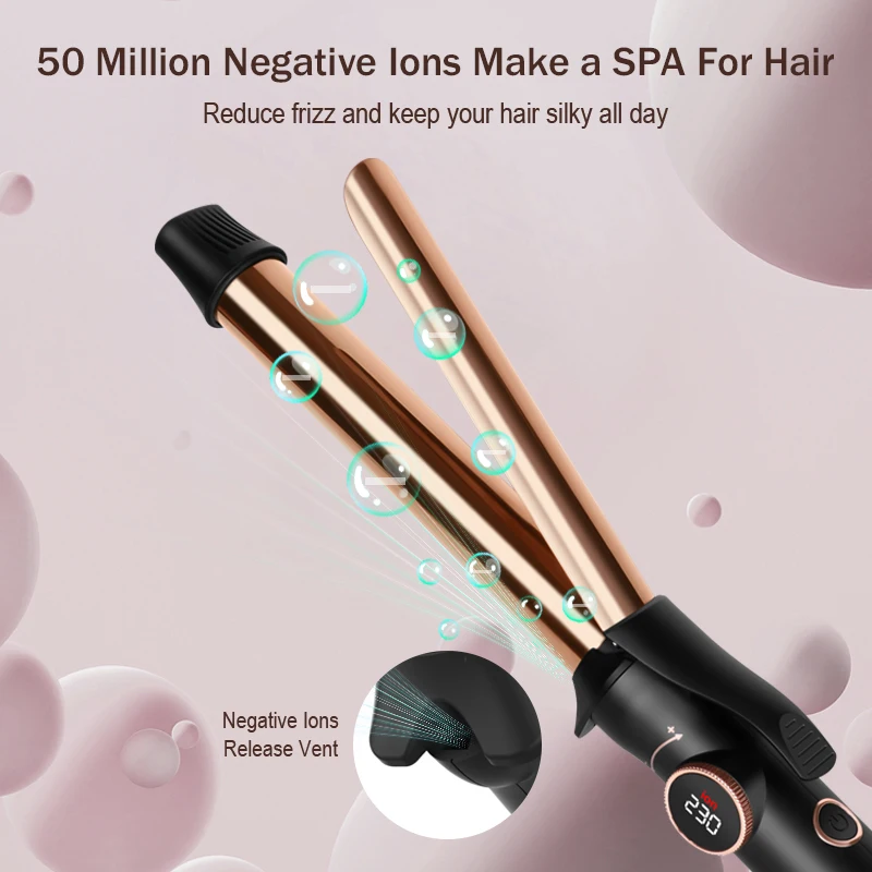 2023 New Ionic Ceramic Digital LCD Hair Wand Curling Iron