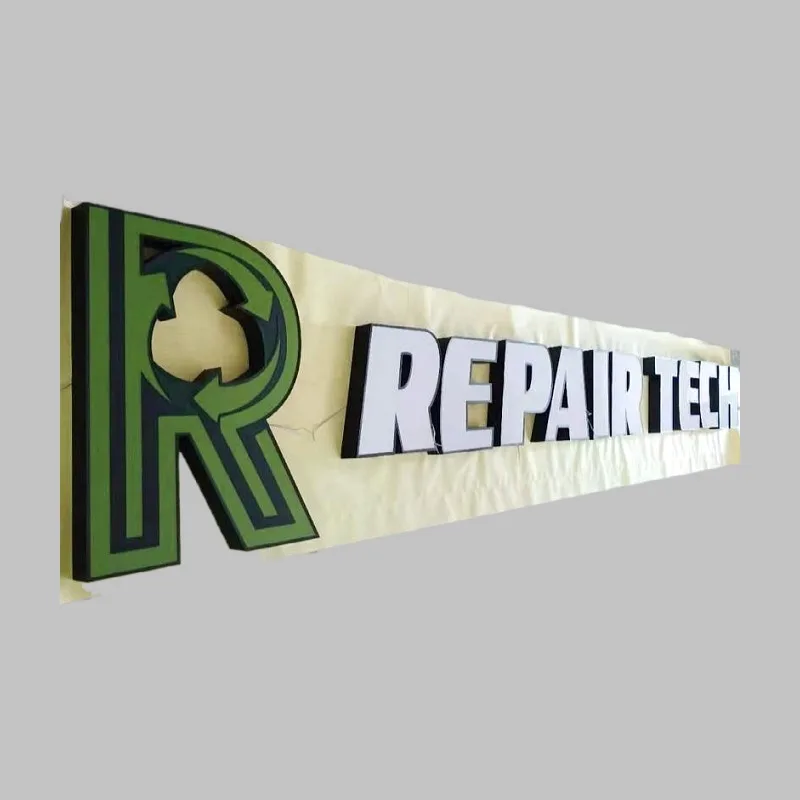 Outdoor led acrylic advertising real estate sign post Resin light letters with brushed stainless steel