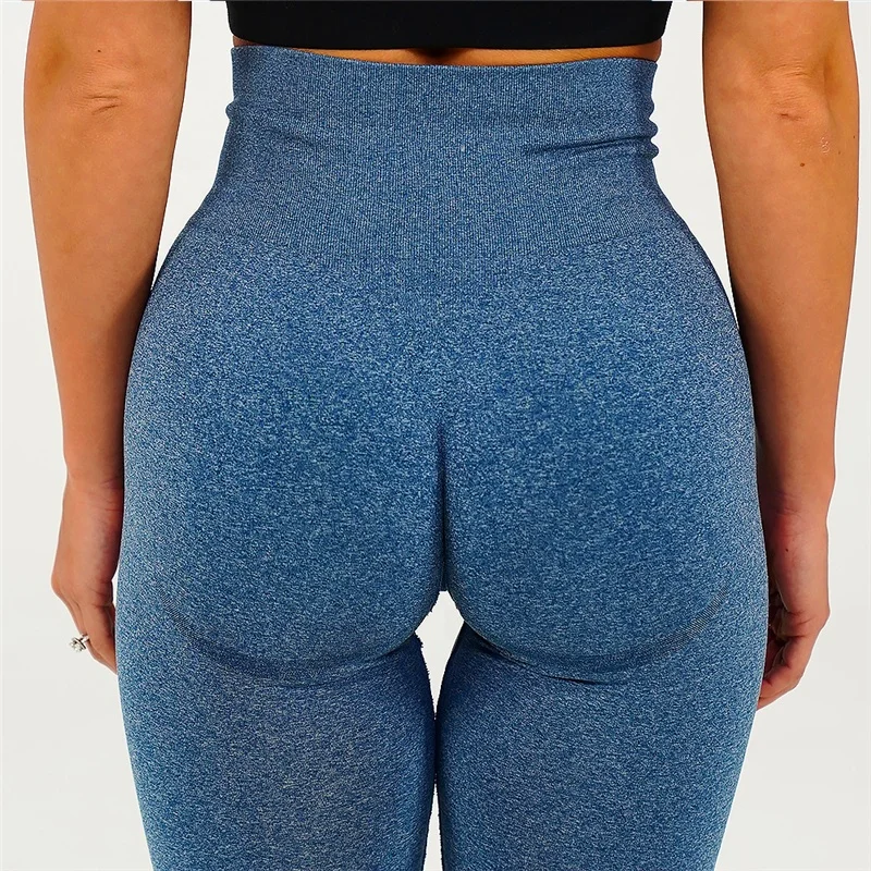 
2021 Hot Sale Seamless Knitted Buttocks Moisture Wicking Yoga Pants Sports Fitness Sexy Female Leggings 