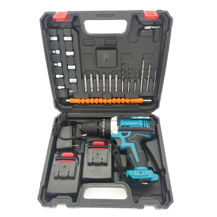 21V High Speed Portable Cordless Drill Set Wireless Battery Power Impact Drills Rechargeable Electric Torque Screwdriver Kits