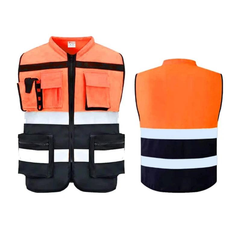 High Visibility Reflective Safety Vests Traffic Construction Vest With Functional Pockets