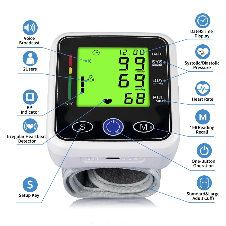 Цифровой наручный Монитор артериального давления CE 510K для оптовой продажи, прибор для измерения артериального давления