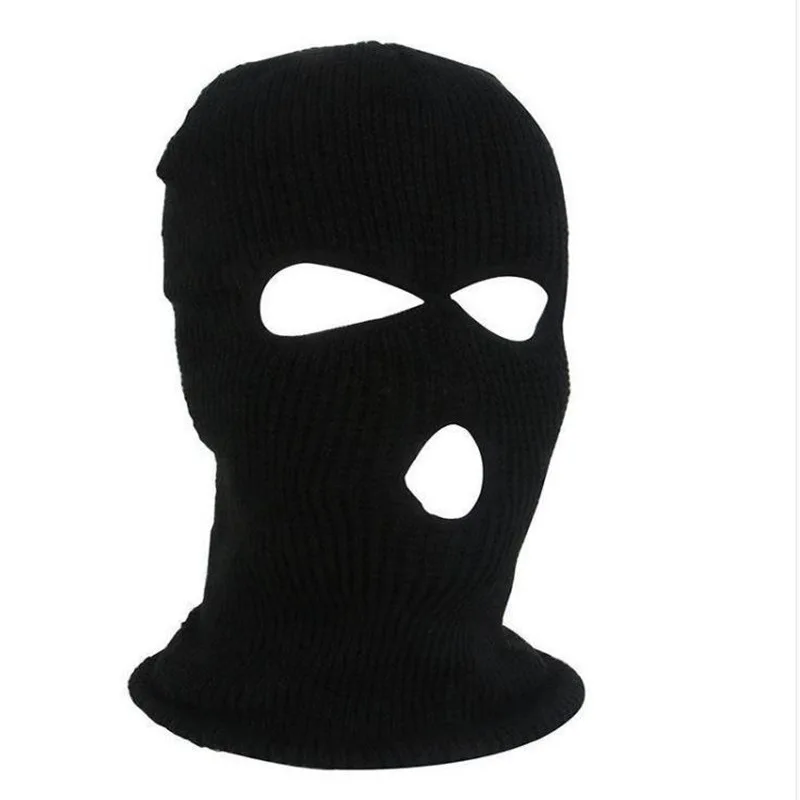 3 Hole Balaclava Hat Beanie Knitted Winter Windproof Custom Logo Full Face Ski Mask 3 Hole Balaclava