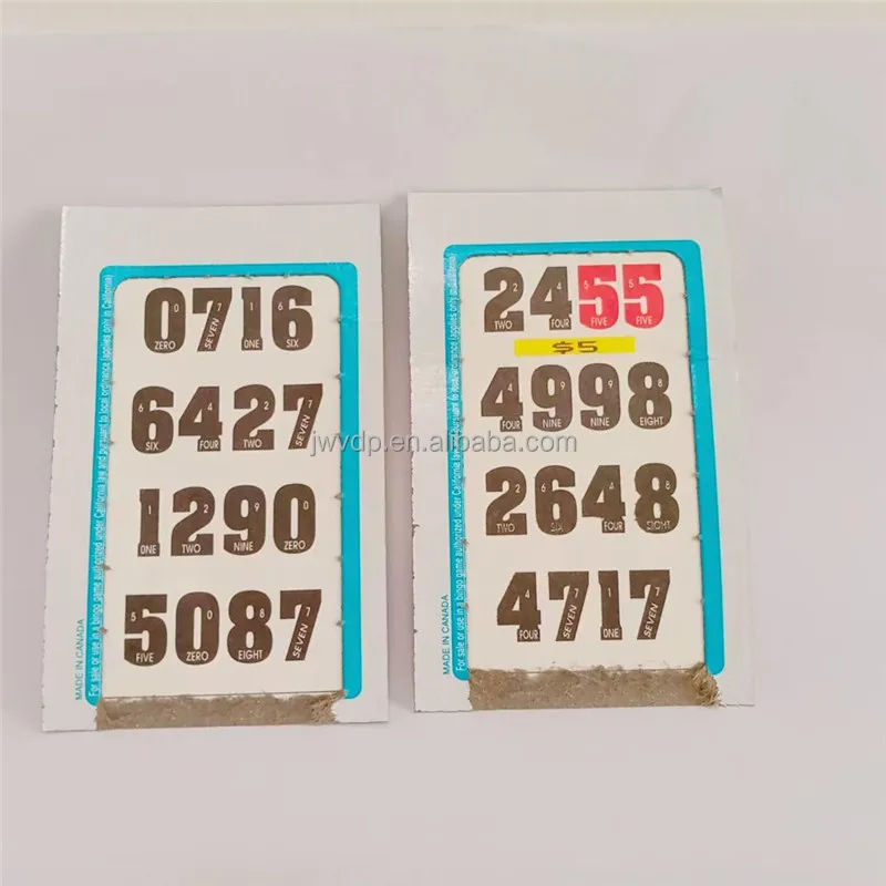Print One Window Pull Tab Tickets Five Windows Pull Tab Bingo Tickets With High Payout