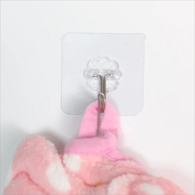 Perforation-free transparent hook multi-functional household wall traceless sticky hook kitchen bathroom door strong hook