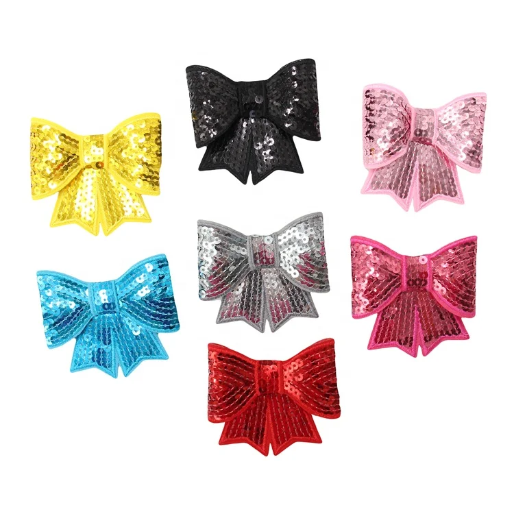 Мода оптовая продажа однотонное сверкающий цвет Cheer с нарисованной длинноволосой девочкой аксессуары реверсивный неоновый блесток рождественский бант для