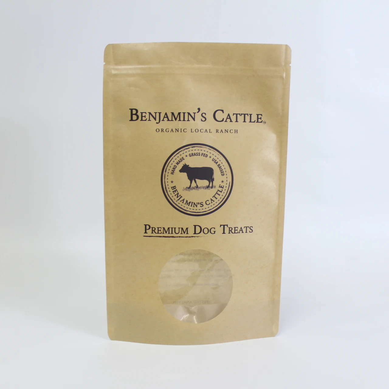 Logo custom printed on both sides pouch food grade kraft paper snack bag with window