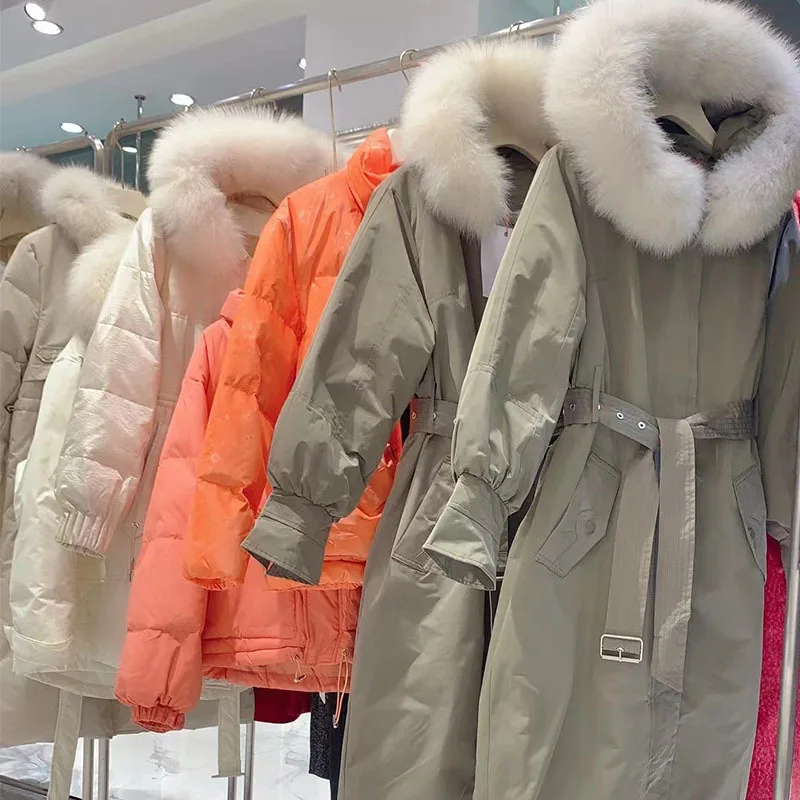 Новинка Зима 2022 куртка на белом утином пуху б/у Оптом Скидка Женская одежда