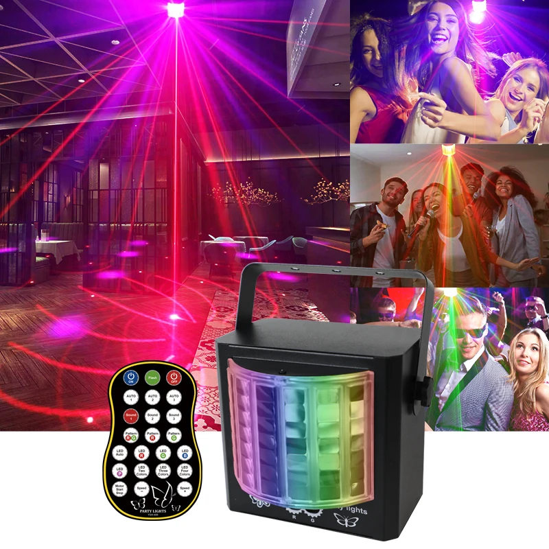 2024 новая 4-цветная светодиодная мини-лампа типа C для вечеринки RG Lazer RC Effect Project DJ djo Disco Stage Butterfly Lights ночного клуба Бар KTV