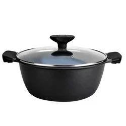 Wholesale 28cm Nonstick Cookware Set Die Cast Aluminum Cooking Pots And Pans Non-stick Casserole Sauce Pan With Glass Lid