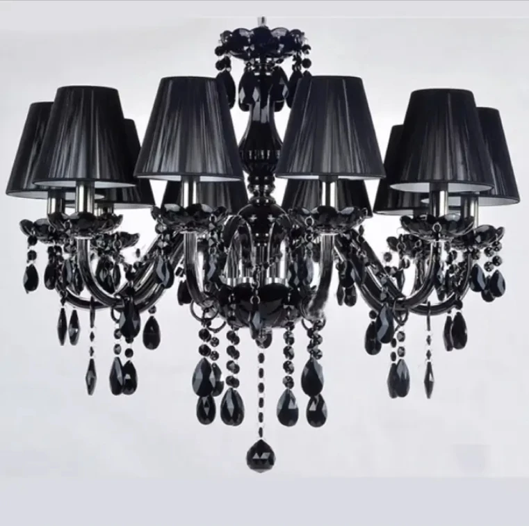Trending Chandelier Lamps Black smoke Candle 11-light modern Unique crystal chandeliers for dining room