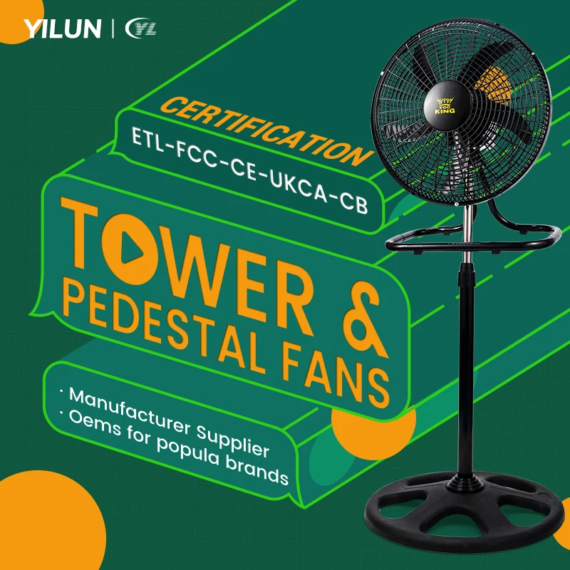 18 inch Pedestal Fan 5 Blades Metal Stand Fans Ventiladores Ventilador De Torre Ventilateur