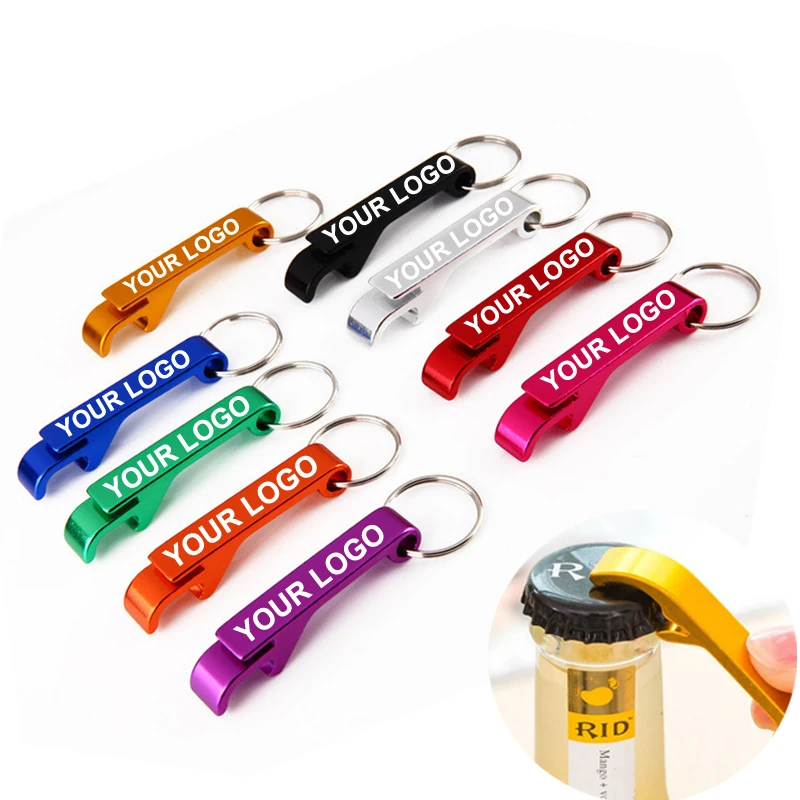 Free Customized Logo Portable Beer Bottle Opener Metal Bottle Opener Keychain with Your Logo