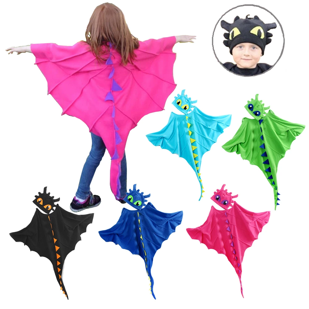 
Dinosaur Costume Toothless Dragon Cape Anime Cosplay Costumes Dragon Costume Cloak with Hat 