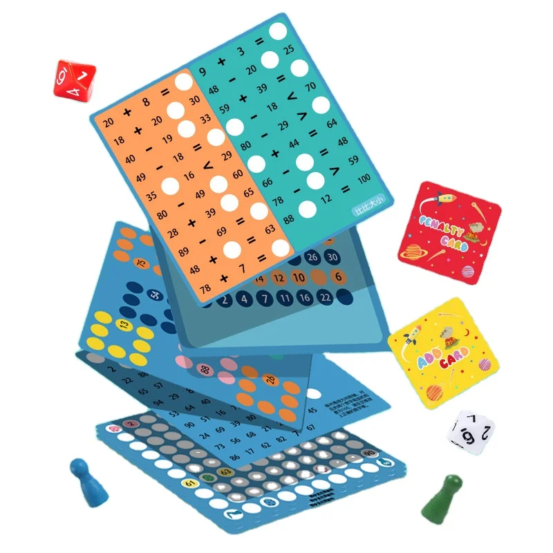 Interactive Wooden Hundred Board Game for Kids New Educational Math Toy for Learning Counting and Addition