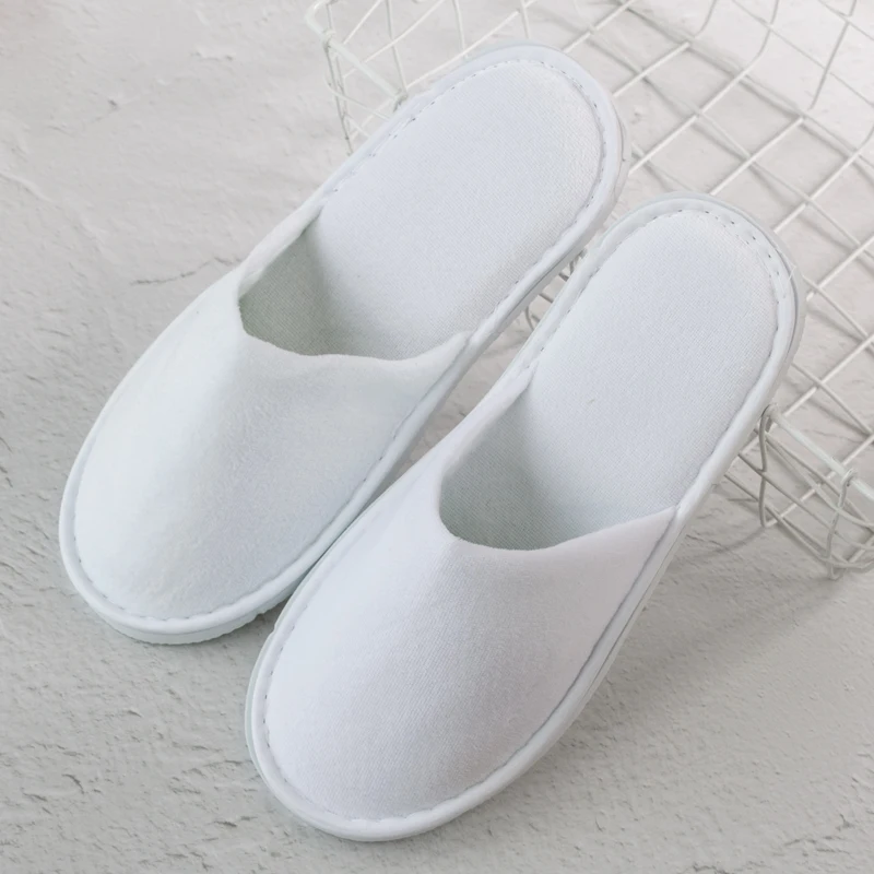 Disposable Honey Velvet Slippers EVA Sole Eco-Friendly Coral Fleece Linen Travel Hotel Amenities Customizable Printing Adults