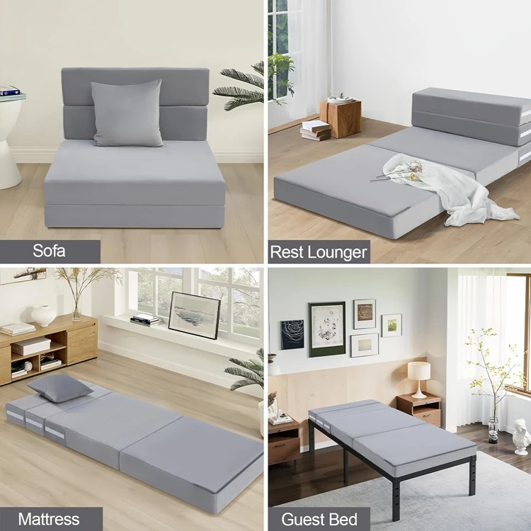 2024 Hot selling memory foam foldable mattress High Density Hypo-allergenic Memory Foam folding Mattress