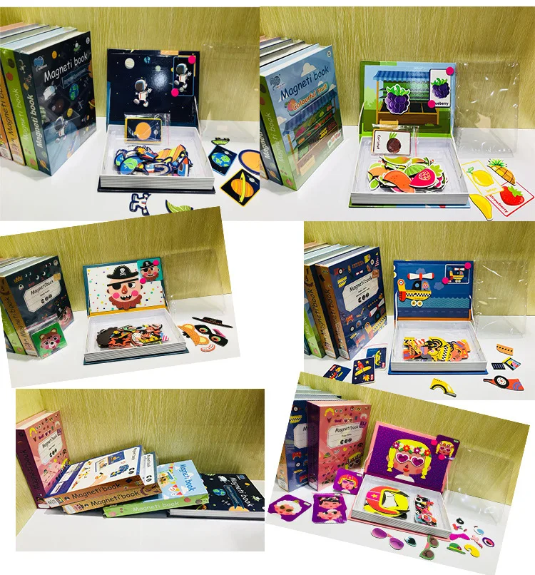 Hot-selling jigsaw puzzle 3Dmagnetic book game puzzle change clothes kids puzzles OEM