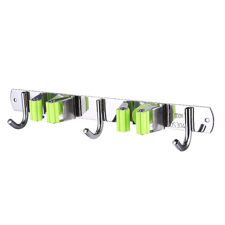 Stainless Steel Wall Mounted Storage Broom Mop Holder Organizer