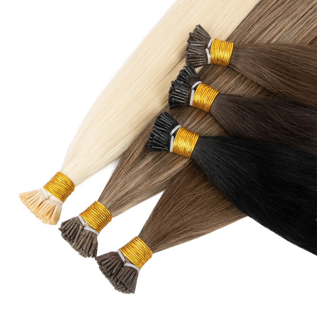 Hot Selling Bone Straight Donor Human Hair Extension i Tip Hair Indian Cuticle Aligned Virgin Hair Micro Link i tips