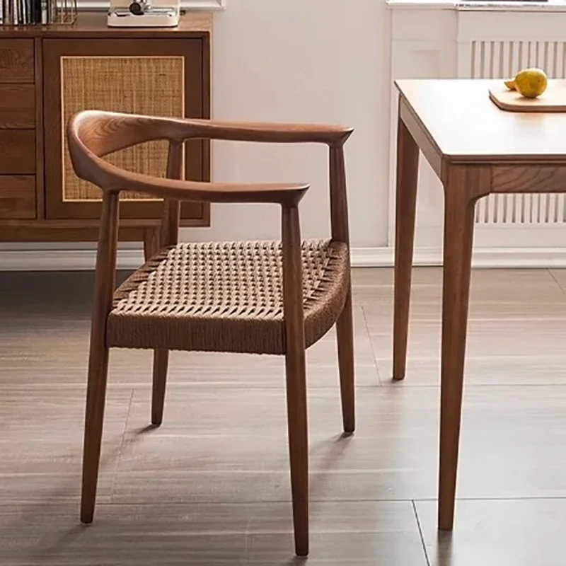 Manufacturers Mid Century Dark Wood Dining Chairs Leather Upholstered Presidents Coffee Office Lounge Arm Chair