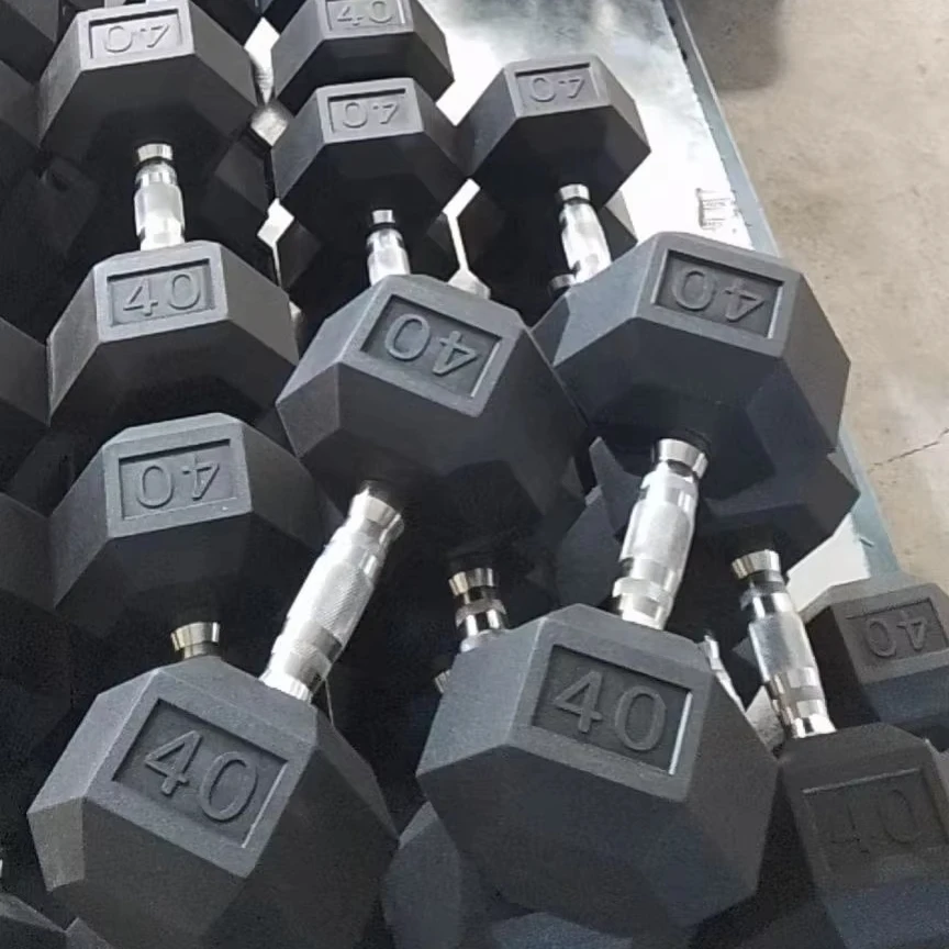 Wholesale Gym and Home Use Rubber Hex Dumbbells