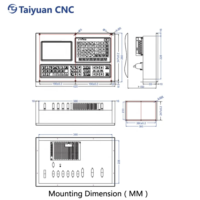 3 Axis  Lathe Cnc Machine Controller  with Editable Ladder Diagram and Plc&Atc Function for Drilling Turning