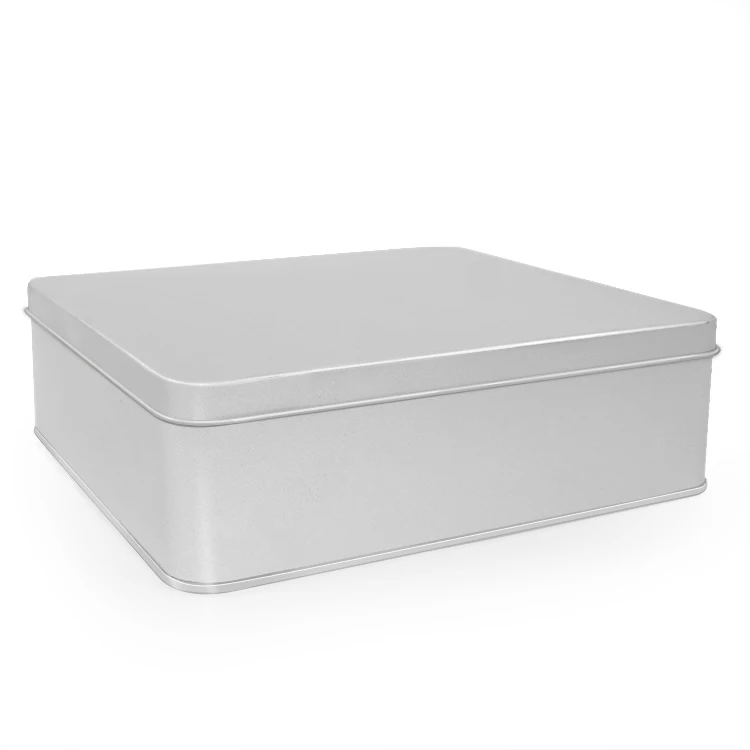 Custom Printed Matte Finish Metal Empty Cake Chocolate Storage Packaging Containers Rectangular Tin Box With Lid