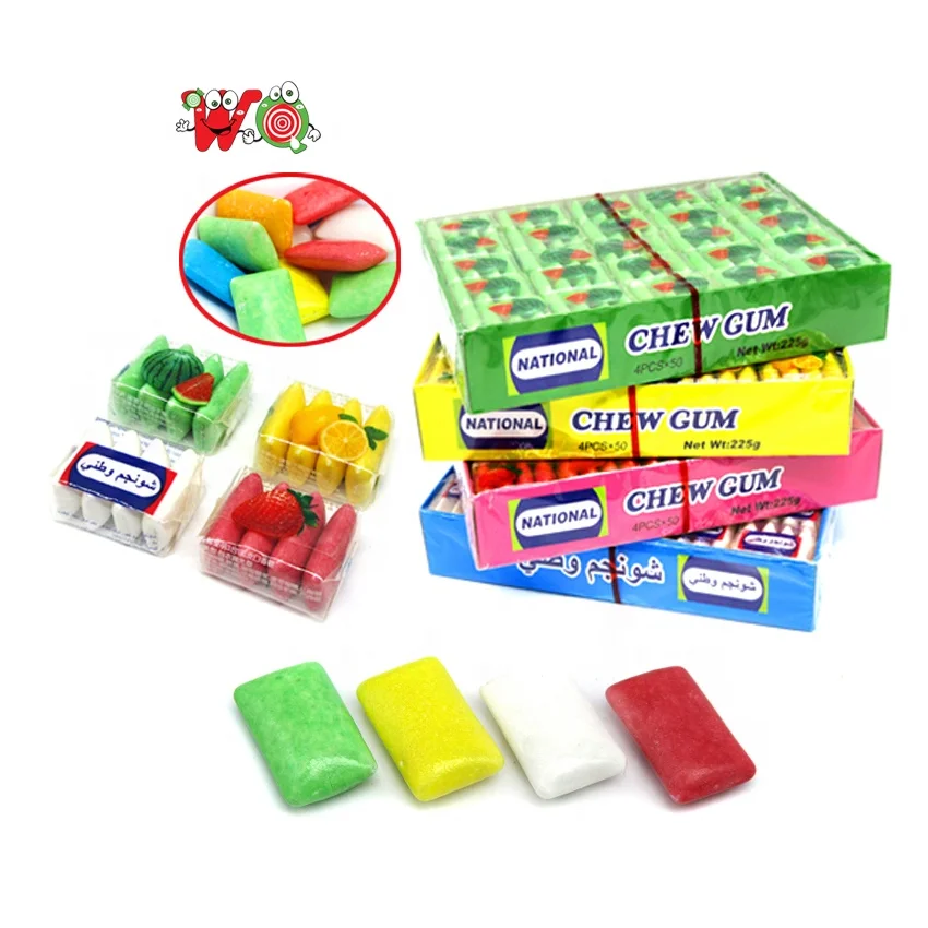 4 pieces chewing gum bubble gum manufacturer