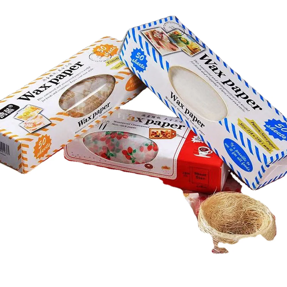 50Pcs Food Grade Wax Paper Grease Paper Food Wrappers Wrapping Paper For Bread Candy Cake Burger Fries Oilpaper Baking Tools