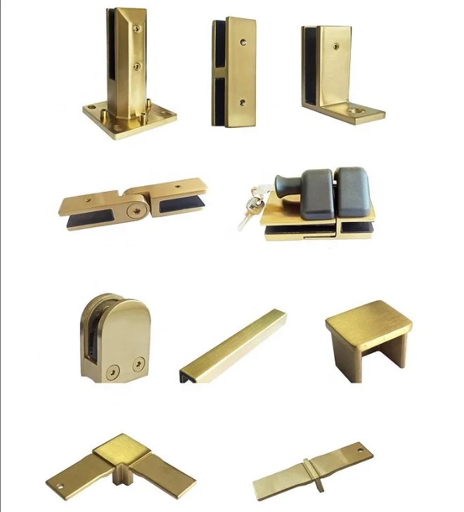 High repurchase rate Gold Stainless Steel Adjustable Glass Balustrade Spigot Glass Pool Fence Spigot Gold Color Glass Spigot