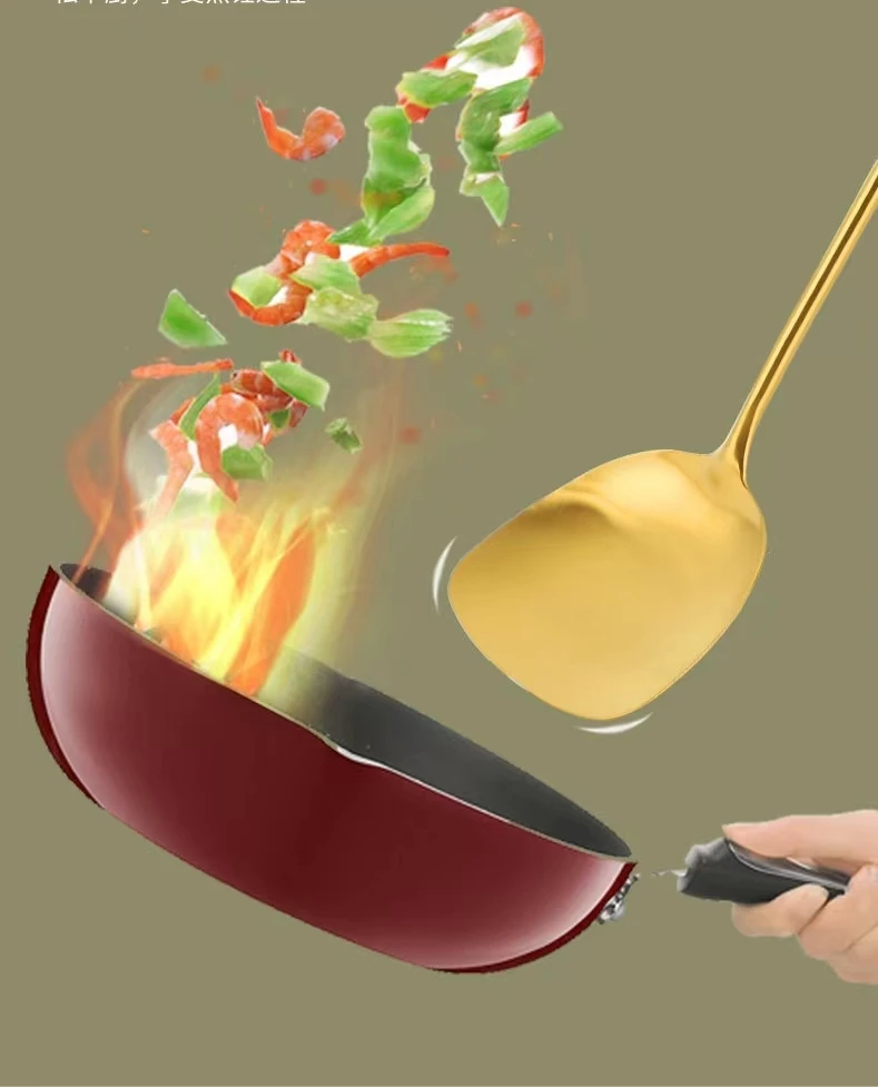 Latest Design 5 to 12 Pcs Wood and Gold Color Best Gadgets Home Cooking Tools Wholesale Kitchen Utensil Set