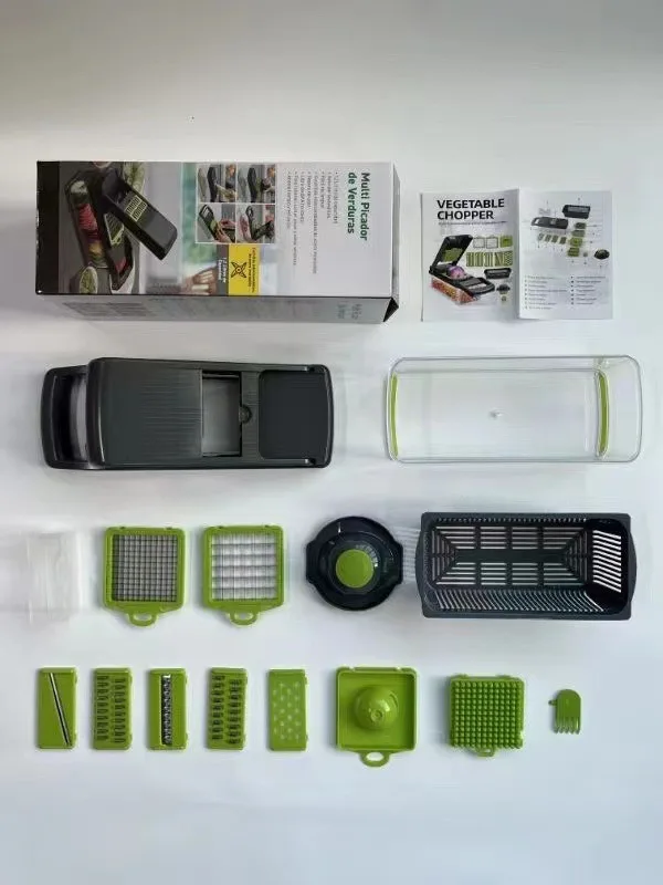 Multifunctional vegetable chopper 14 in 1 handheld fruit slicer Kitchen and onion grater Potato shredder Grinder mandoline