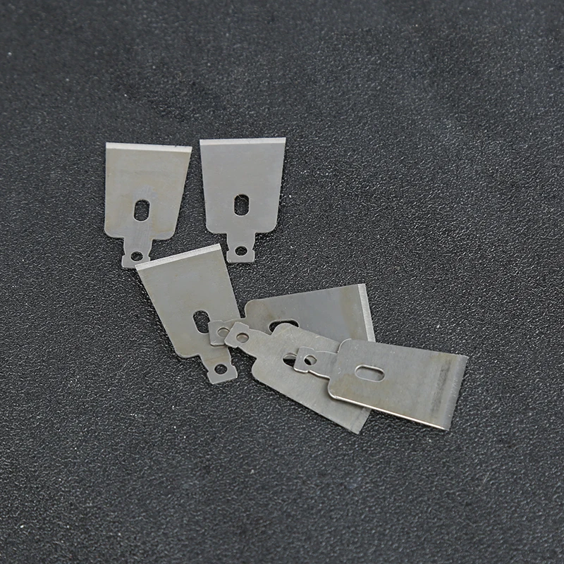 Various utility knife steel blades in carton or wooden box knife