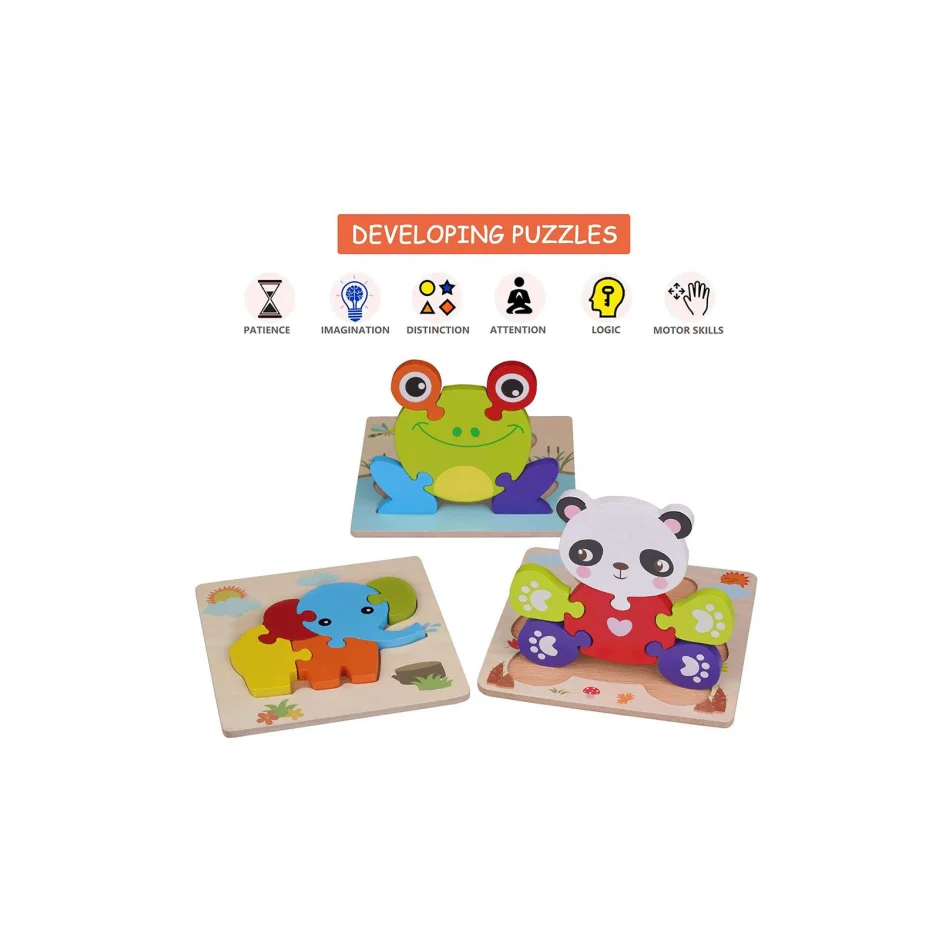 Wooden jigsaw puzzles wooden boat puzzle early education cognitive toy