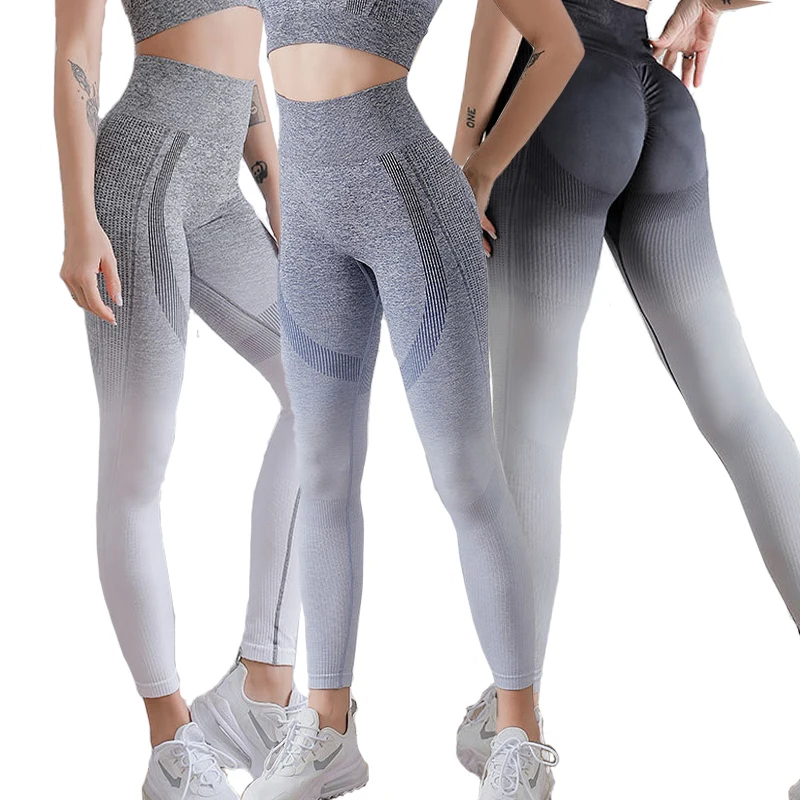 
butt lifting yoga pants custom made yoga pants wholesale eco friendly ladies spandex nylon fabric camo gradient yoga pants 
