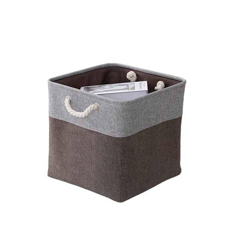 Ready to ship cotton linen organizing containers cotton rope basket