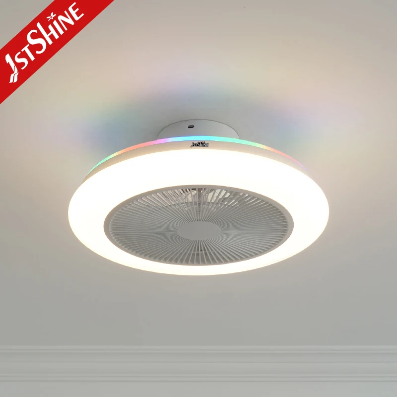 1stshine Ventilatores Da Soffitto No Noise Bladeless 26w Bldc Motor Led Ceiling Fan with Light for Bedroom