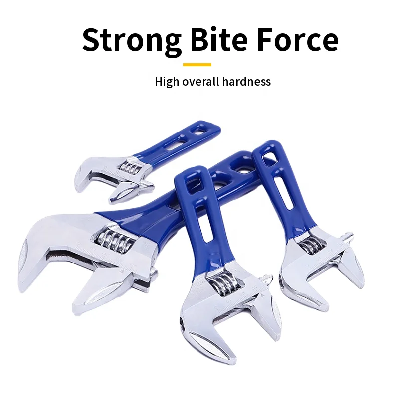 HOT Original America market light handle Anti-slip Professional Hand Tools Short Style Metal Flexible Adjustable Wrench Spanner