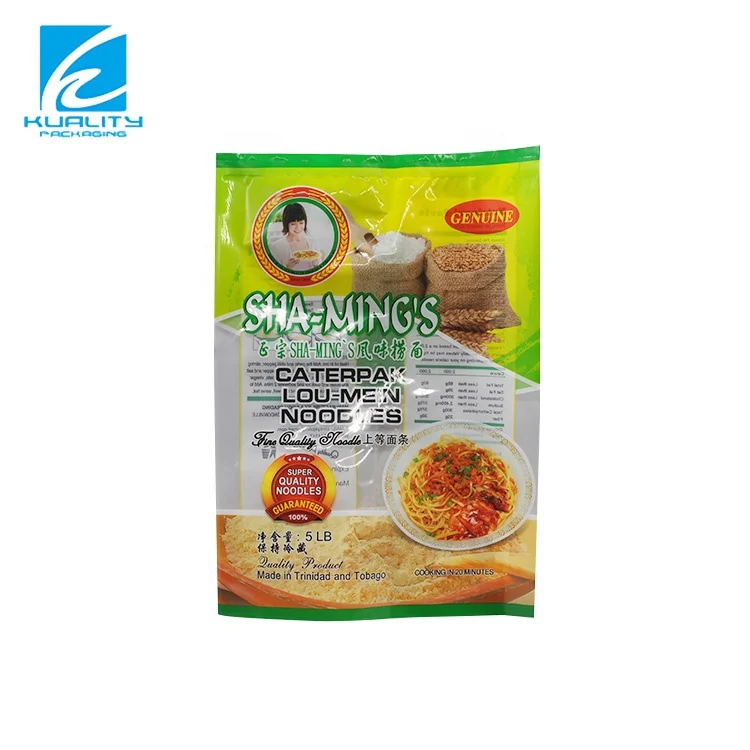 Food Grade Back Seal Plastic Noodle Pasta Macaroni Spaghetti Packaging Pouch Bag