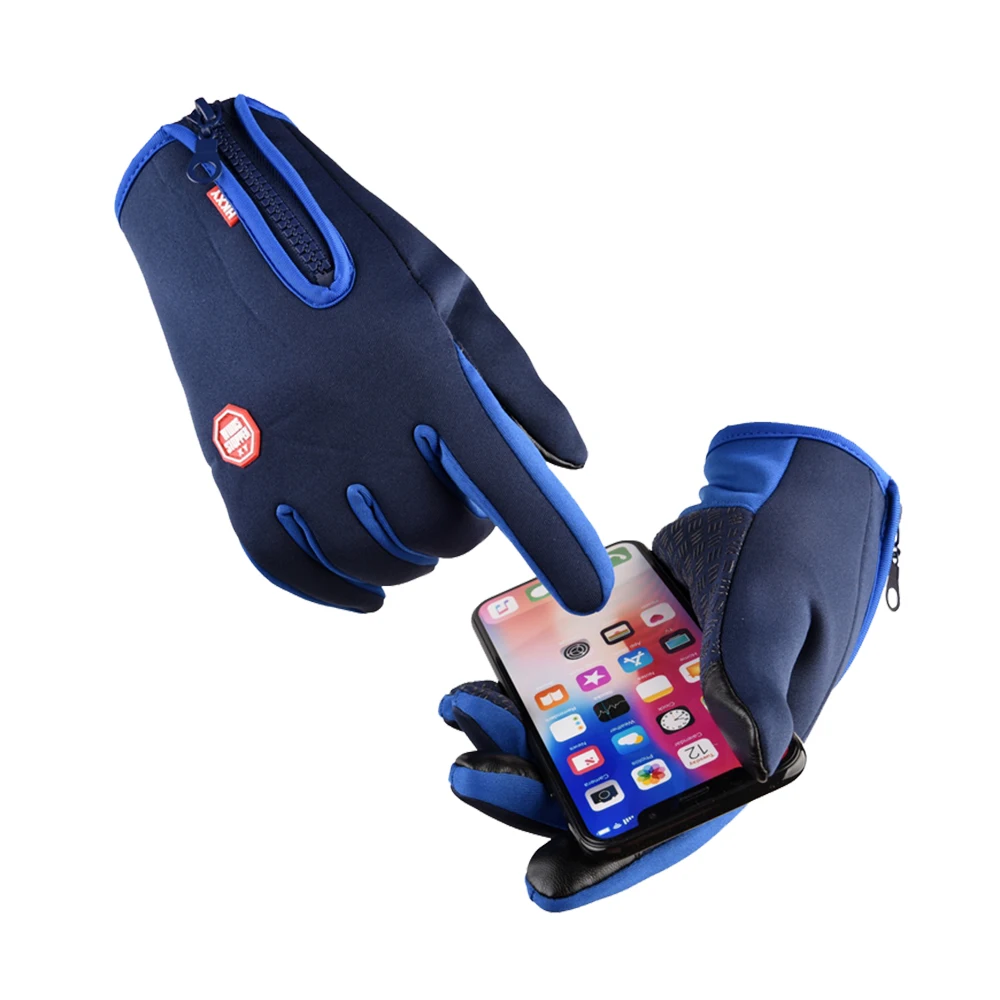 Hot sale Zipper Ridding Gloves Touch Screen Warm and Waterproof Movement Mountaineering Ski Gloves